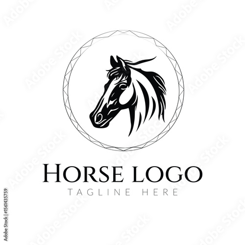 Horse logo vector icon illustration.
