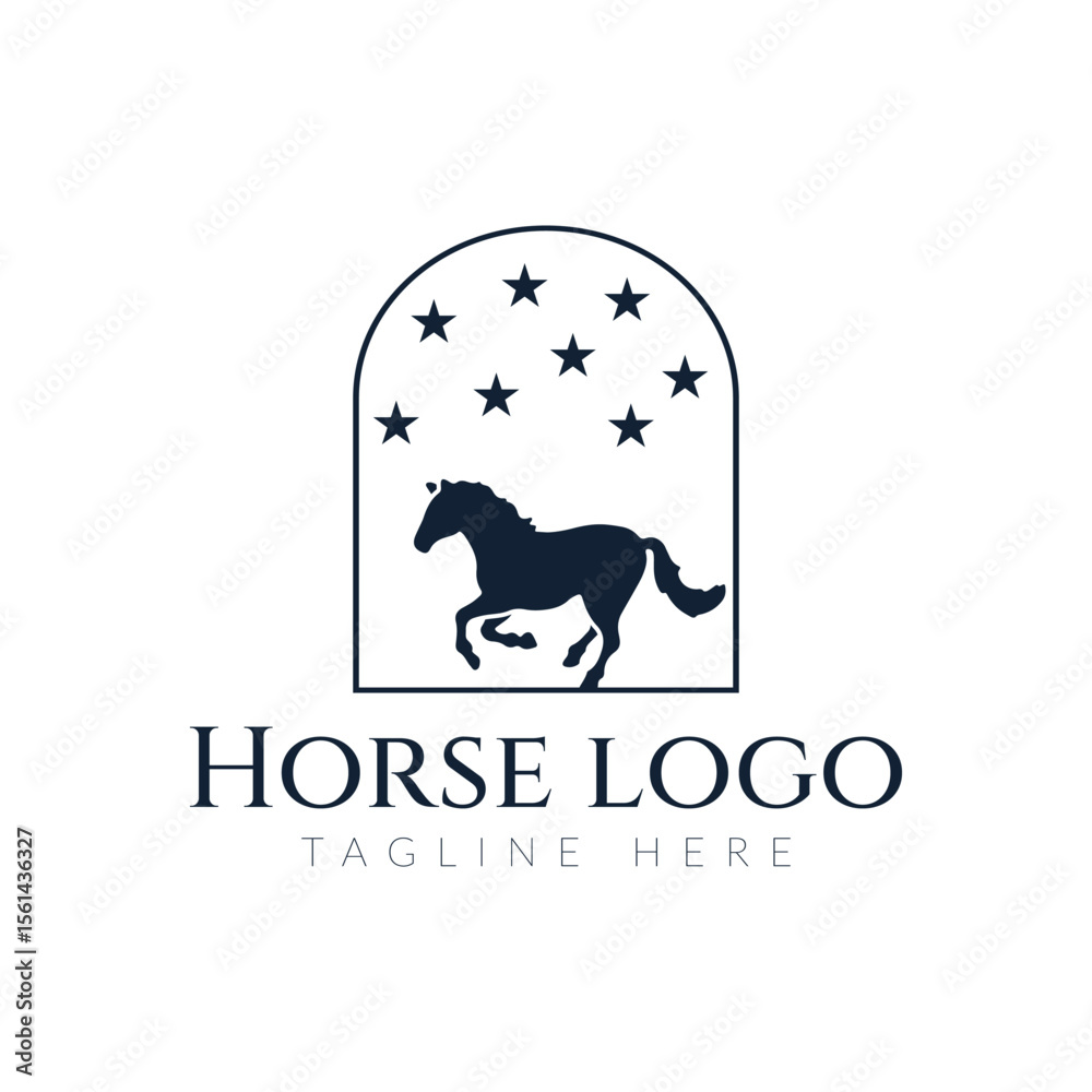 Obraz premium Horse logo vector icon illustration.