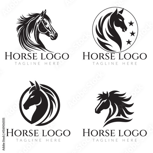 Horse logo vector icon illustration.