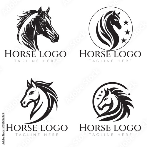 Horse logo vector icon illustration.