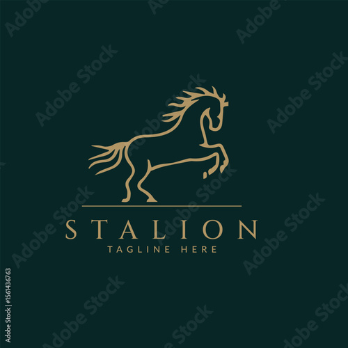 Horse logo vector icon illustration.