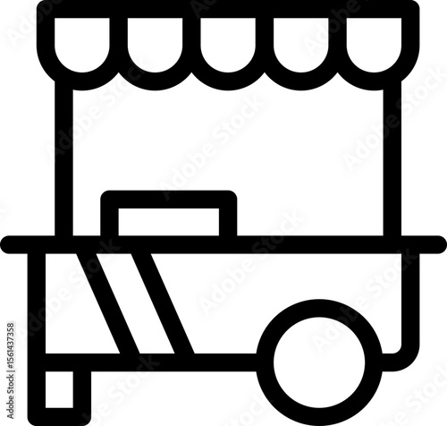 Mobile Vendor Cart Outline Icon