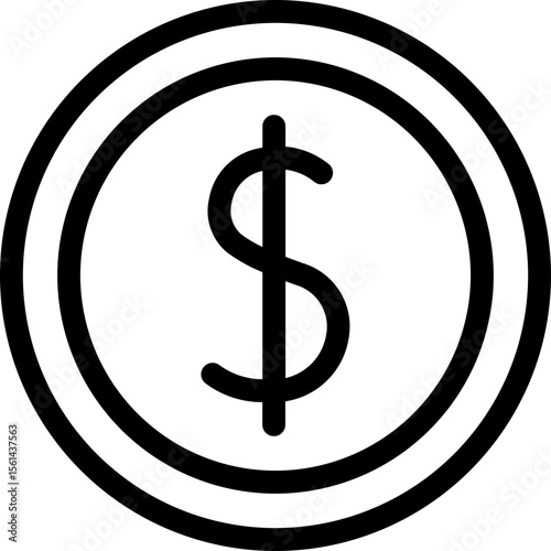 Dollar Coin Outline