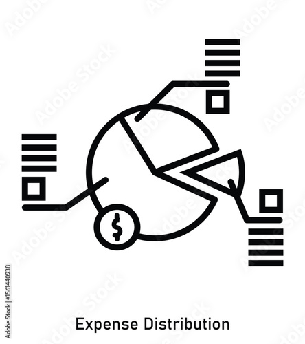 Budget or finance pie chart icon with dollar symbol