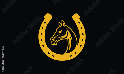 Horse or horseshoe logo vector icon illustration