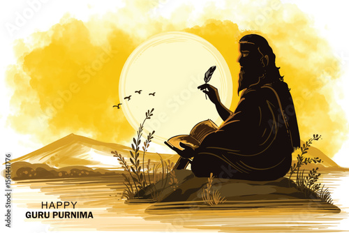 Happy guru purnima poster card background