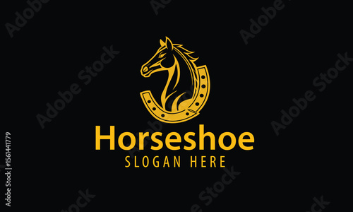 Horse or horseshoe logo vector icon illustration