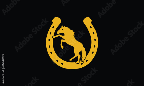 Horse or horseshoe logo vector icon illustration