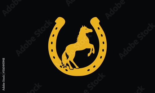 Horse or horseshoe logo vector icon illustration