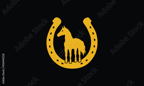 Horse or horseshoe logo vector icon illustration