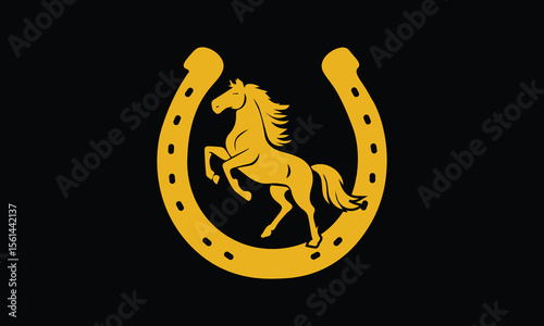 Horse or horseshoe logo vector icon illustration