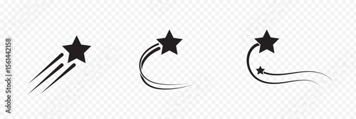 Icon of a shooting star . Abstract silhouette of shooting star.  eps 10