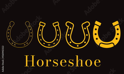 Horse or horseshoe logo vector icon illustration