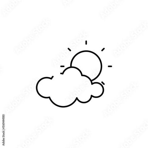 Sun cloud icon design with white background stock illustration