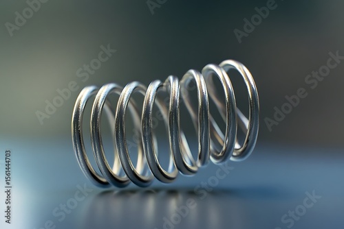 Spring shown both tightly compressed and fully stretched apart.