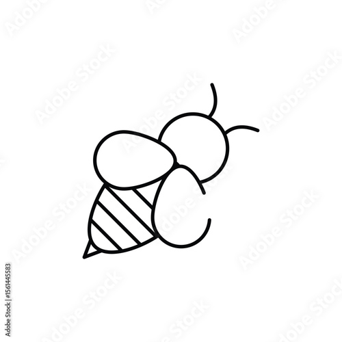 Bee icon design with white background stock illustration