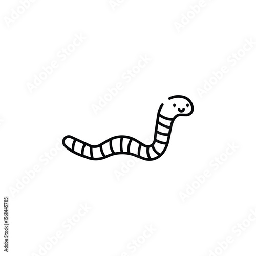 Earthworm icon design with white background stock illustration