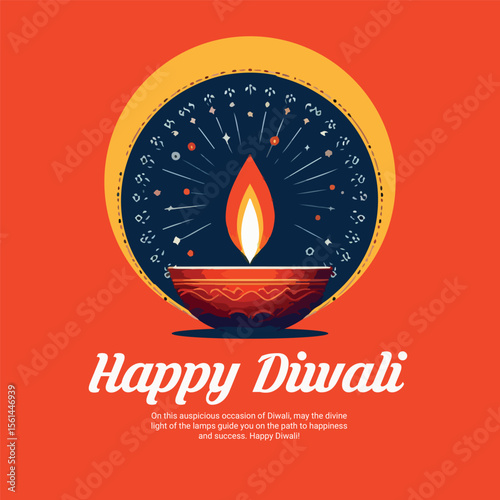 Happy Diwali and Deepavali Festival Greeting Social Media Post Design for Celebration and Wishes