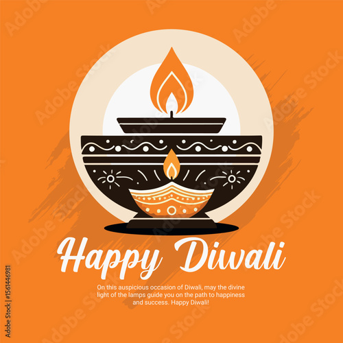 Happy Diwali and Deepavali Festival Greeting Social Media Post Design for Celebration and Wishes