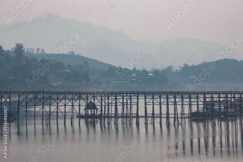 The longest wooden bridge in Thailand