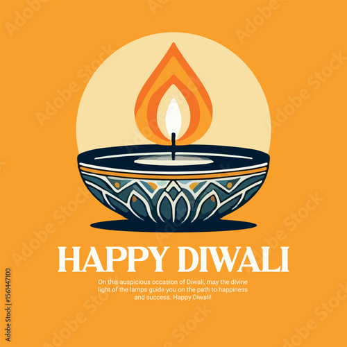 Happy Diwali and Deepavali Festival Greeting Social Media Post Design for Celebration and Wishes
