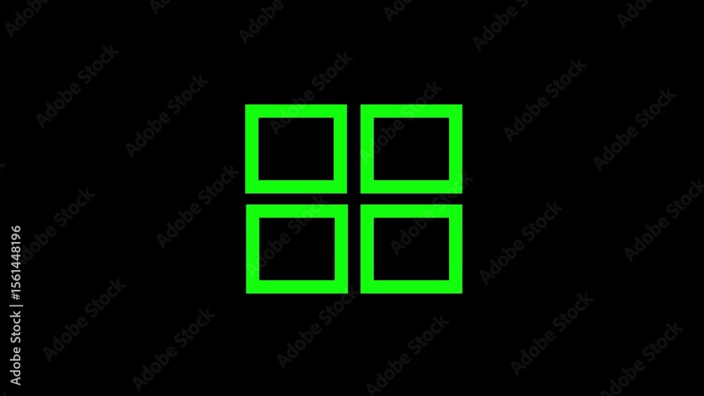 Four Green Squares Arranged in a Grid on a Black Background Four Green Squares Arranged in a Grid on a Black Background