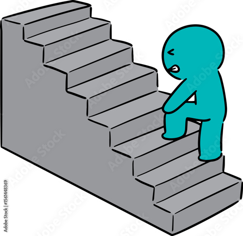 Illustration of man walk upstair
