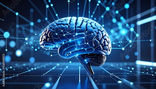Human Brain Connected to AI Neural Network