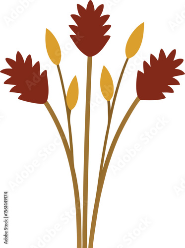 hand drawn rose leaves