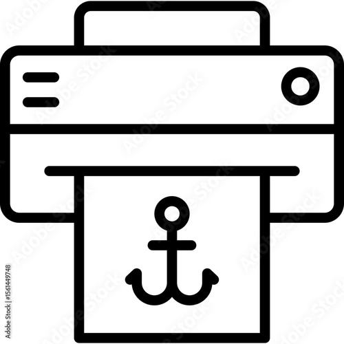printer icon illustration design with outline