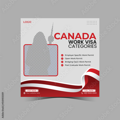 Canada Work Permit social Media Post design