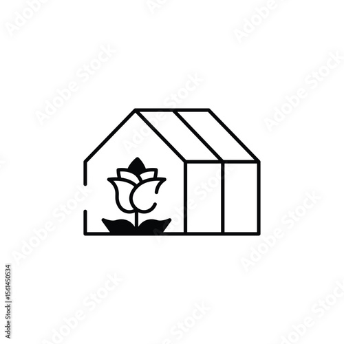 Green House icon design with white background stock illustration