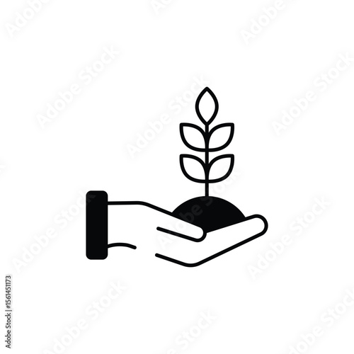 Save Plant icon design with white background stock illustration