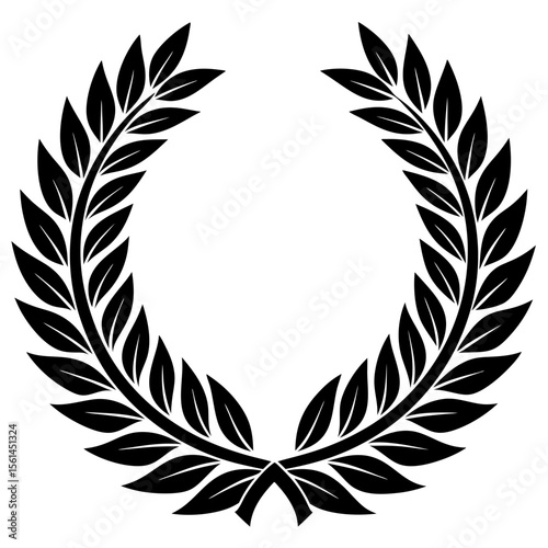Classic black laurel wreath symbol representing victory achievement and honor