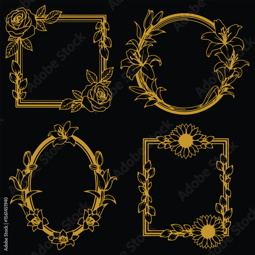 Definitive Floral Frames Premium Decorative Illumination Elements Set Conclusive Style