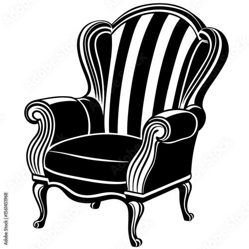 black and white armchair