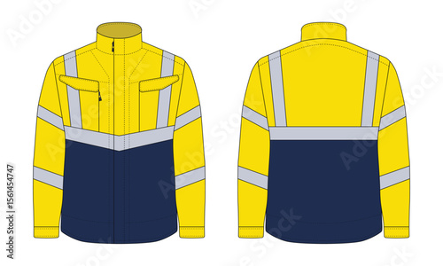 Long sleeve work safety clothing mockup