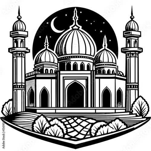 taj mahal vector illustration
