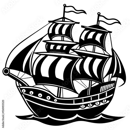pirate ship vector illustration