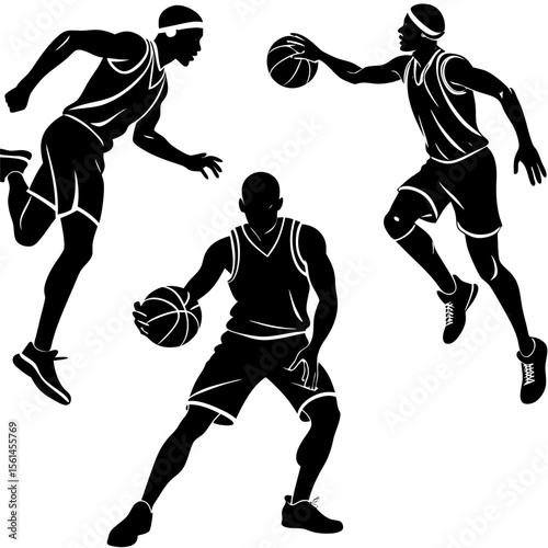 basketball players vector