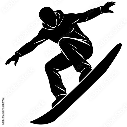 silhouette of a snowboarder