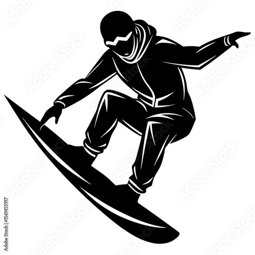 vector illustration of a snowboarder