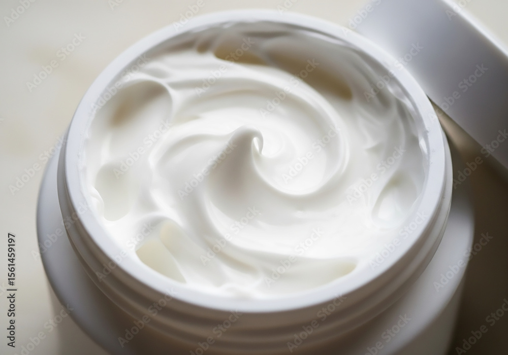 Luxurious Creamy Texture Hydrating Facial Moisturizer in a White Jar Luxurious Creamy Texture Hydrating Facial Moisturizer in a White Jar