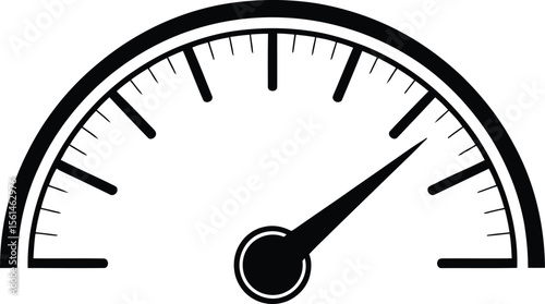 Speed Gauge Icon Silhouette Vector Illustration