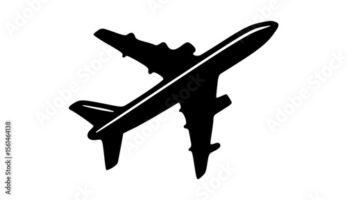 vector airplane isolated on white. minimalist