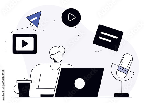 Content Creator Working on Digital Media