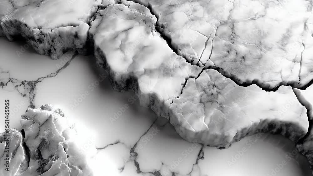 Cracked Marble Stone Texture in White and Grey Colors Abstract Pattern Background