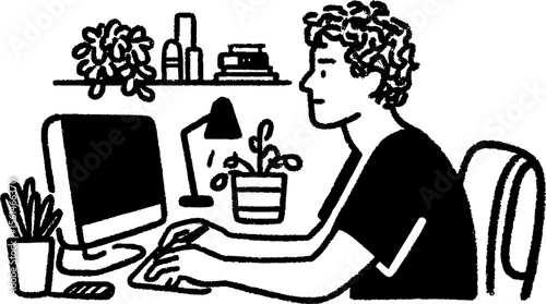 Content creator recording video: creative workspace and technology theme