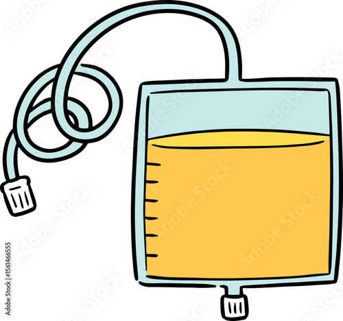 Illustration of urine storage container
