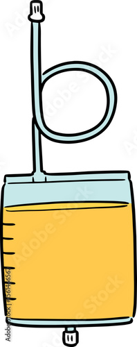 Illustration of urine storage container
